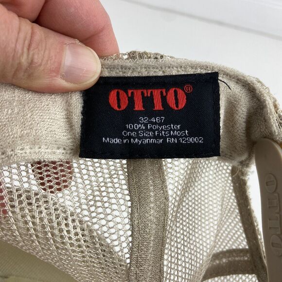 OTTO Melting Smiley Face FR Hat Mesh Snapback Foam Trucker Rope Cap Beige Yellow - Picture 7 of 9